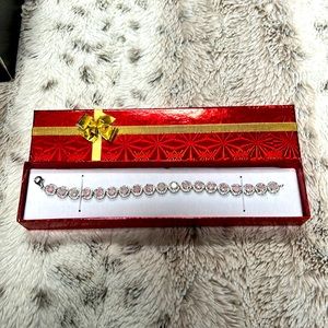 Pink and silver bracelet